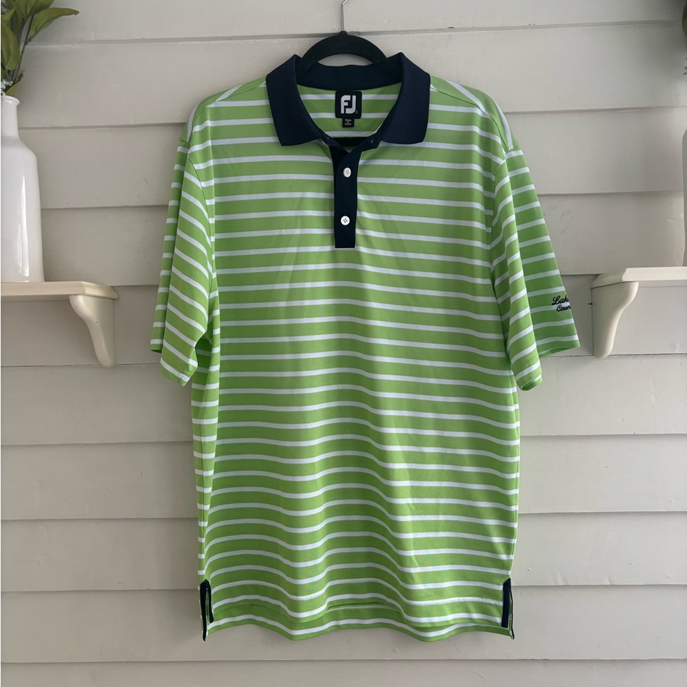 FootJoy Short Sleeve Striped Polo Shirt Men’s Size Large